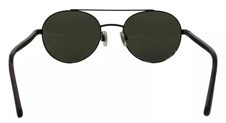 Lunettes de soleil Dolce & Gabbana DG2245 à monture en acier noir mat et verres verts