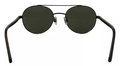 Lunettes de soleil Dolce & Gabbana DG2245 à monture en acier noir mat et verres verts