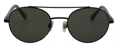 Lunettes de soleil Dolce & Gabbana DG2245 à monture en acier noir mat et verres verts