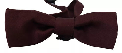 Dolce & Gabbana Bordeaux Zijden Verstelbare Hals Heren Strik