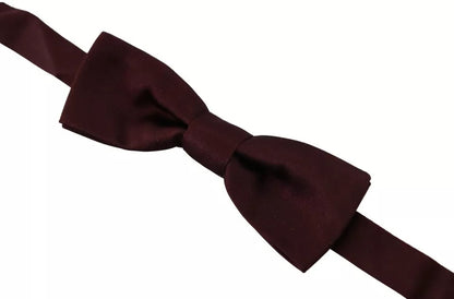 Dolce & Gabbana Bordeaux Zijden Verstelbare Hals Heren Strik