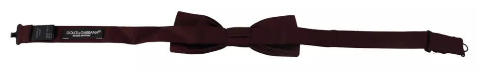 Dolce & Gabbana Bordeaux Zijden Verstelbare Hals Heren Strik