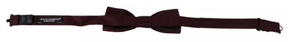 Dolce & Gabbana Bordeaux Zijden Verstelbare Hals Heren Strik