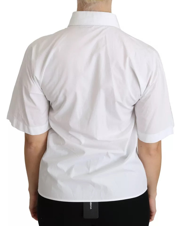 Dolce & Gabbana White Collared Short Sleeve Polo Shirt