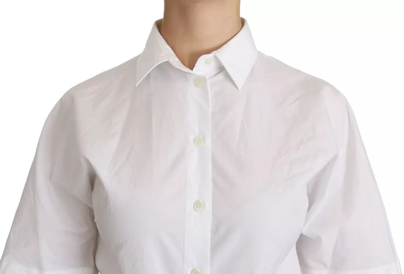 Dolce & Gabbana White Collared Short Sleeve Polo Shirt