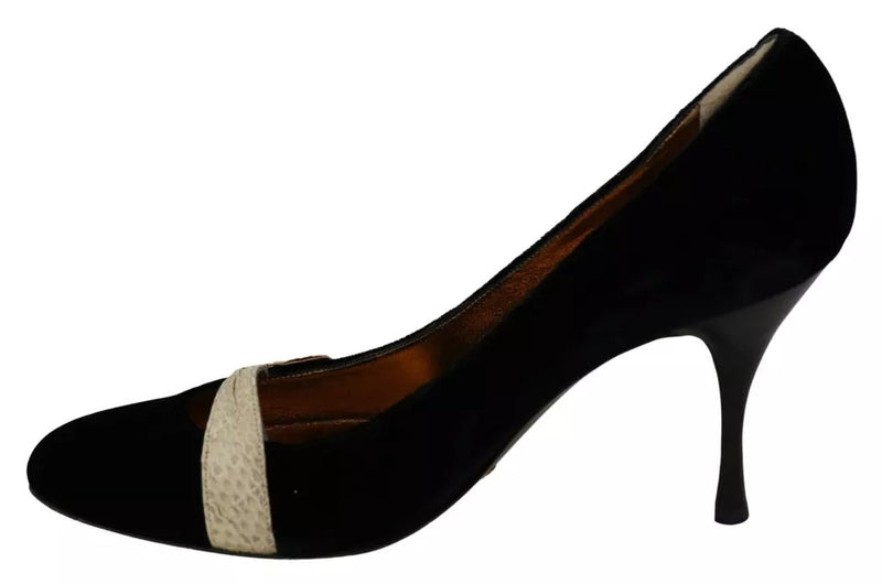 Dolce & Gabbana Black Velvet Ayers High Heels Pumps