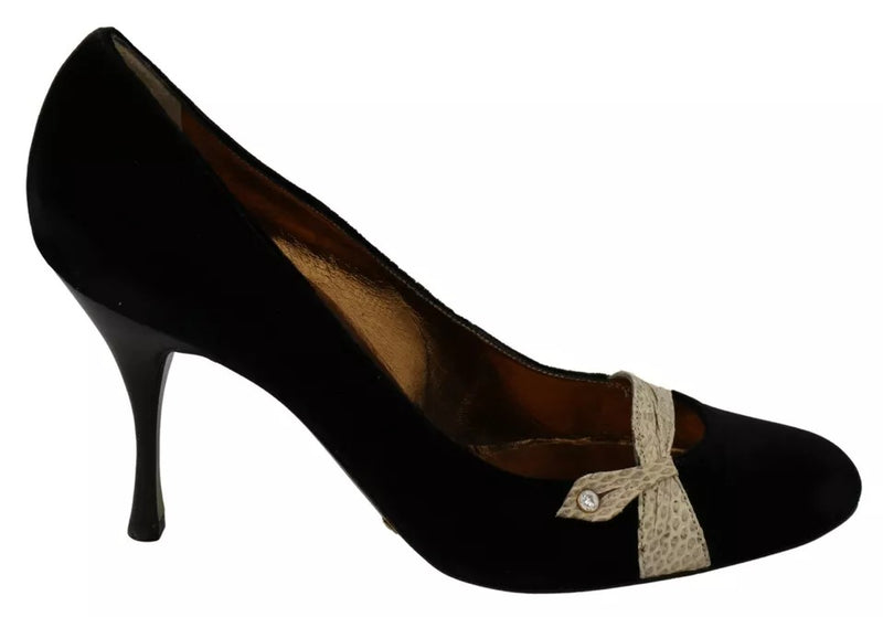 Dolce & Gabbana Black Velvet Ayers High Heels Pumps
