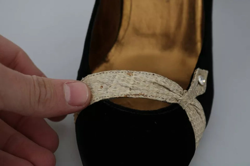 Dolce & Gabbana Black Velvet Ayers High Heels Pumps