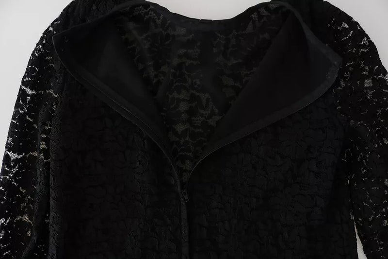Dolce & Gabbana Black Lace Long Sleeve Blouse