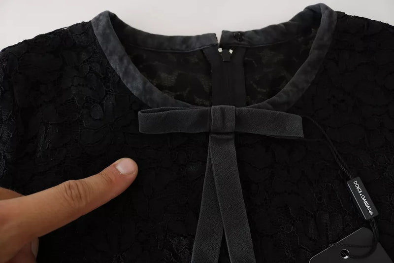 Dolce & Gabbana Black Lace Long Sleeve Blouse
