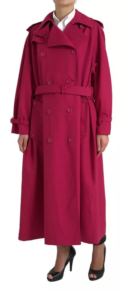 Dolce & Gabbana Manteau Trench Double Boutonné Rose Foncé