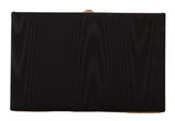 Dolce & Gabbana Black Silk Gold Frame Clutch Evening Purse