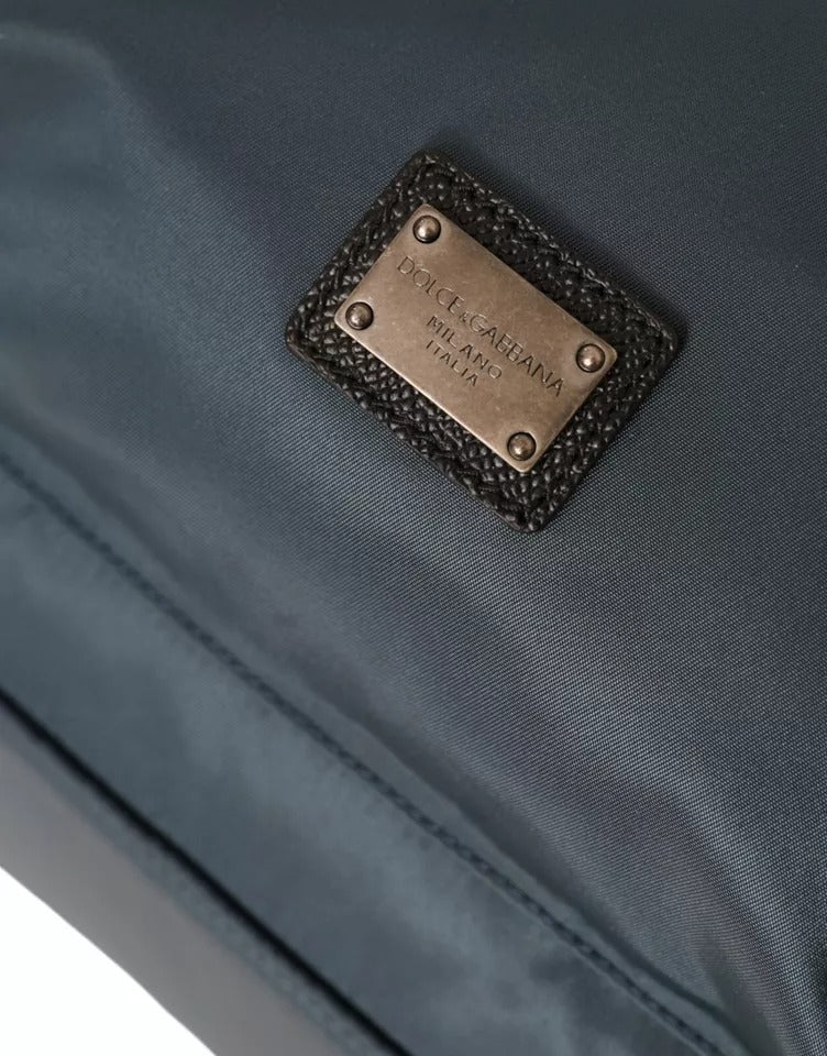 Sac à dos Dolce & Gabbana en nylon bleu avec patch #DGFamily pour homme