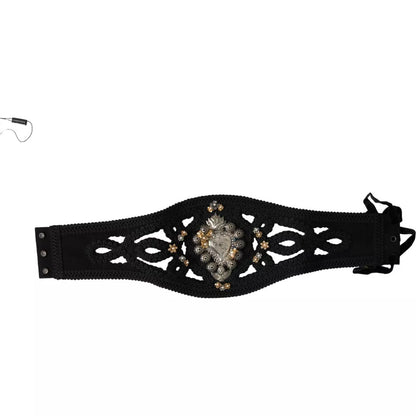 Ceinture en toile noire ornée Dolce & Gabbana pour femme