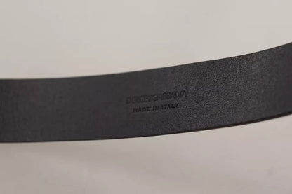 Ceinture Dolce & Gabbana en cuir de veau noir avec boucle en métal gravée du logo