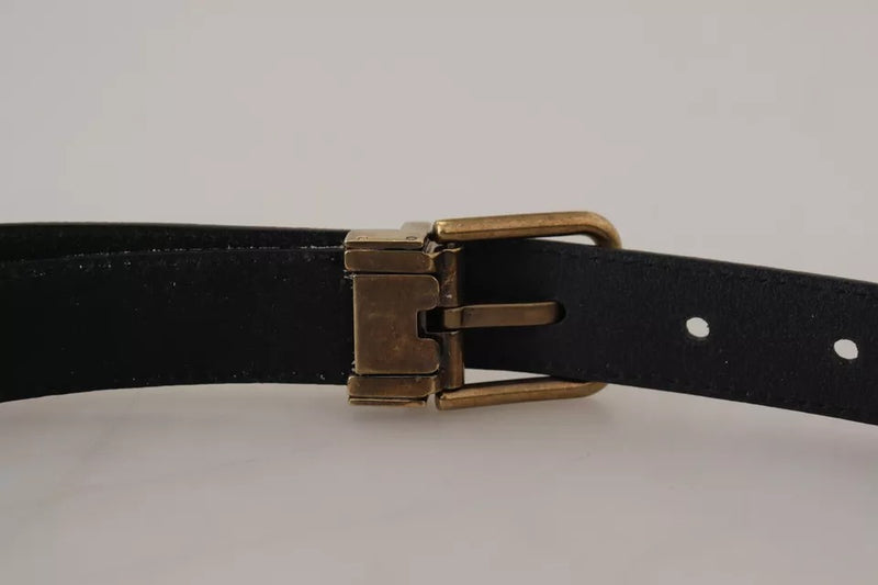 Ceinture Dolce &amp; Gabbana en cuir velours beige avec boucle en métal doré