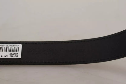 Dolce & Gabbana beige fluwelen leren riem met gouden metalen gesp