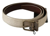 Ceinture en cuir beige crème Dolce &amp; Gabbana avec boucle dorée