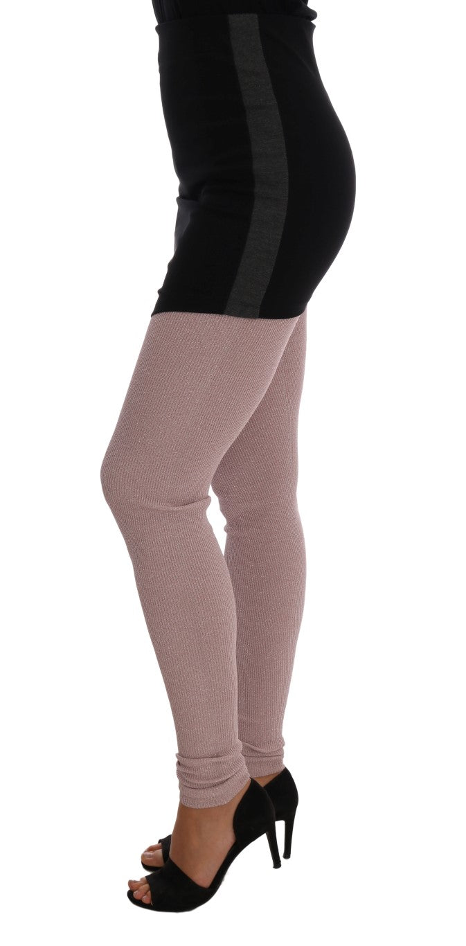Collants roses Dolce &amp; Gabbana à taille élastique