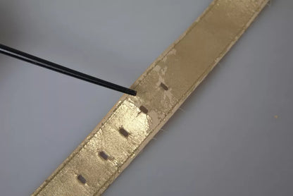Dolce & Gabbana gouden satijnen leren ovale metalen gespriem