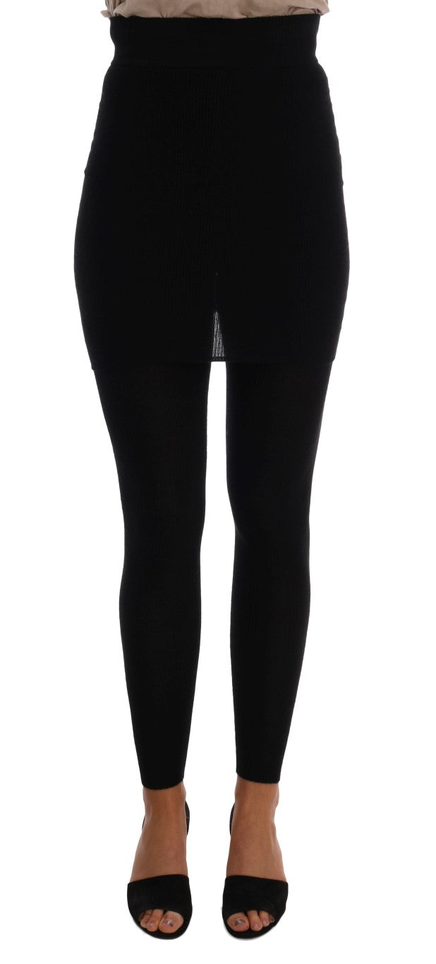 Collants Dolce &amp; Gabbana noirs en cachemire et soie stretch