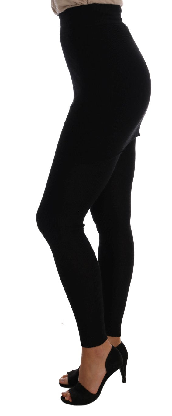 Collants Dolce &amp; Gabbana noirs en cachemire et soie stretch