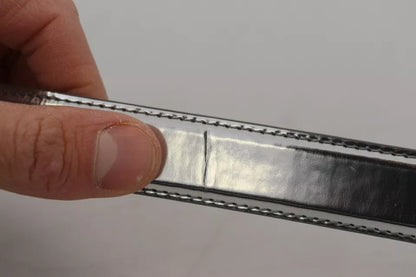 Dolce & Gabbana Zilveren Leren Metalen Gesp Riem