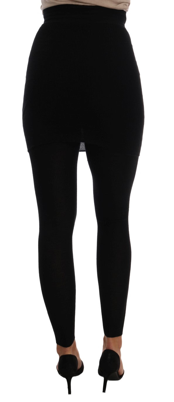 Collants Dolce &amp; Gabbana noirs en cachemire et soie stretch