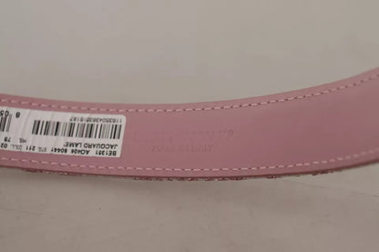 Ceinture Dolce & Gabbana à boucle en métal doré brodée en jacquard rose