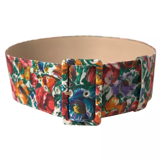 Dolce & Gabbana veelkleurige Carretto-stof brede tailleriem