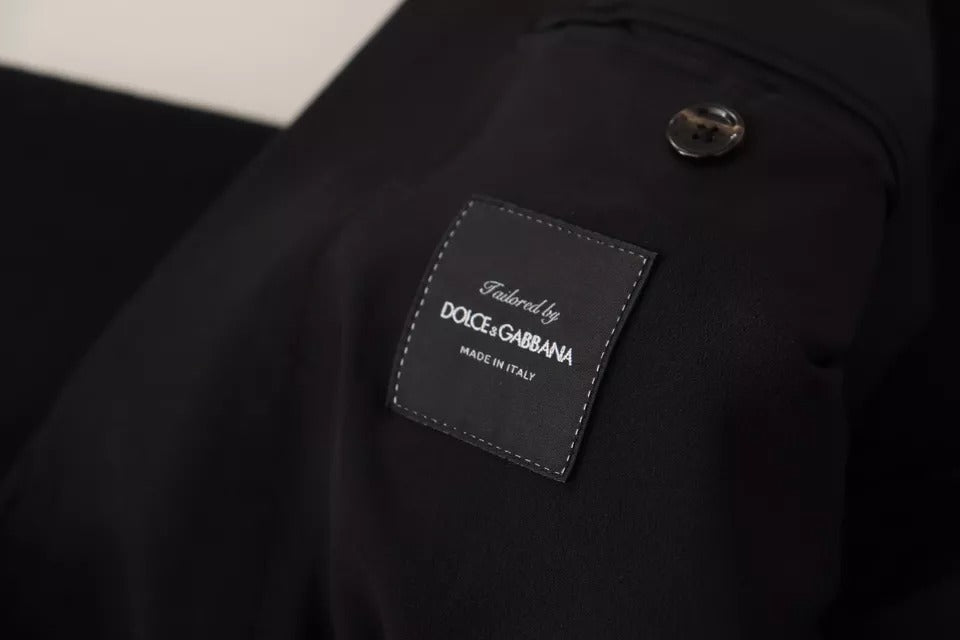 Dolce &amp; Gabbana, veste blazer en laine noire, coupe ajustée.