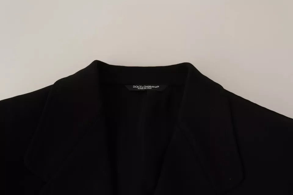 Dolce &amp; Gabbana, veste blazer en laine noire, coupe ajustée.