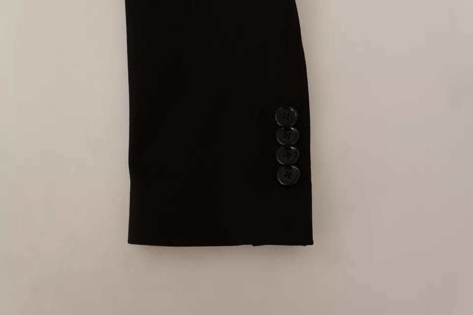 Dolce &amp; Gabbana, veste blazer en laine noire, coupe ajustée.