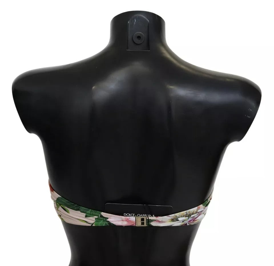 Dolce & Gabbana Pink Floral Print Bikini Top