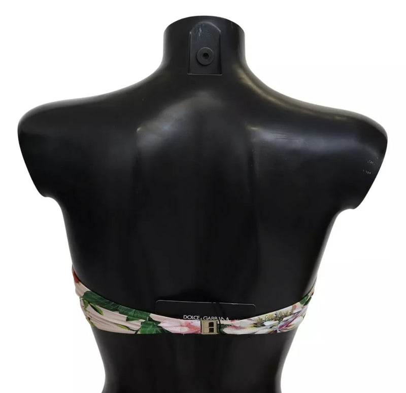 Dolce & Gabbana Pink Floral Print Bikini Top