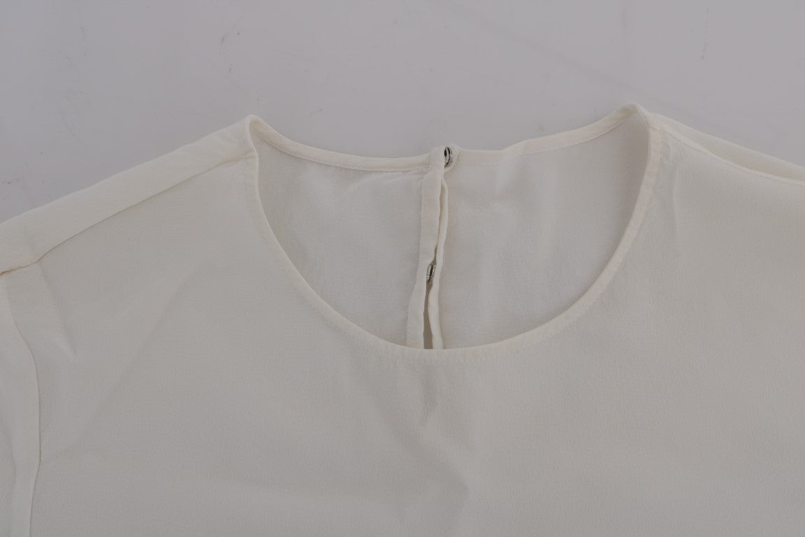 Chemisier/T-shirt Dolce &amp; Gabbana en soie blanche ITALIA IS LOVE