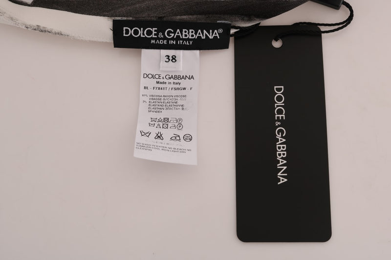 Chemisier Dolce &amp; Gabbana blanc à rayures noires imprimées