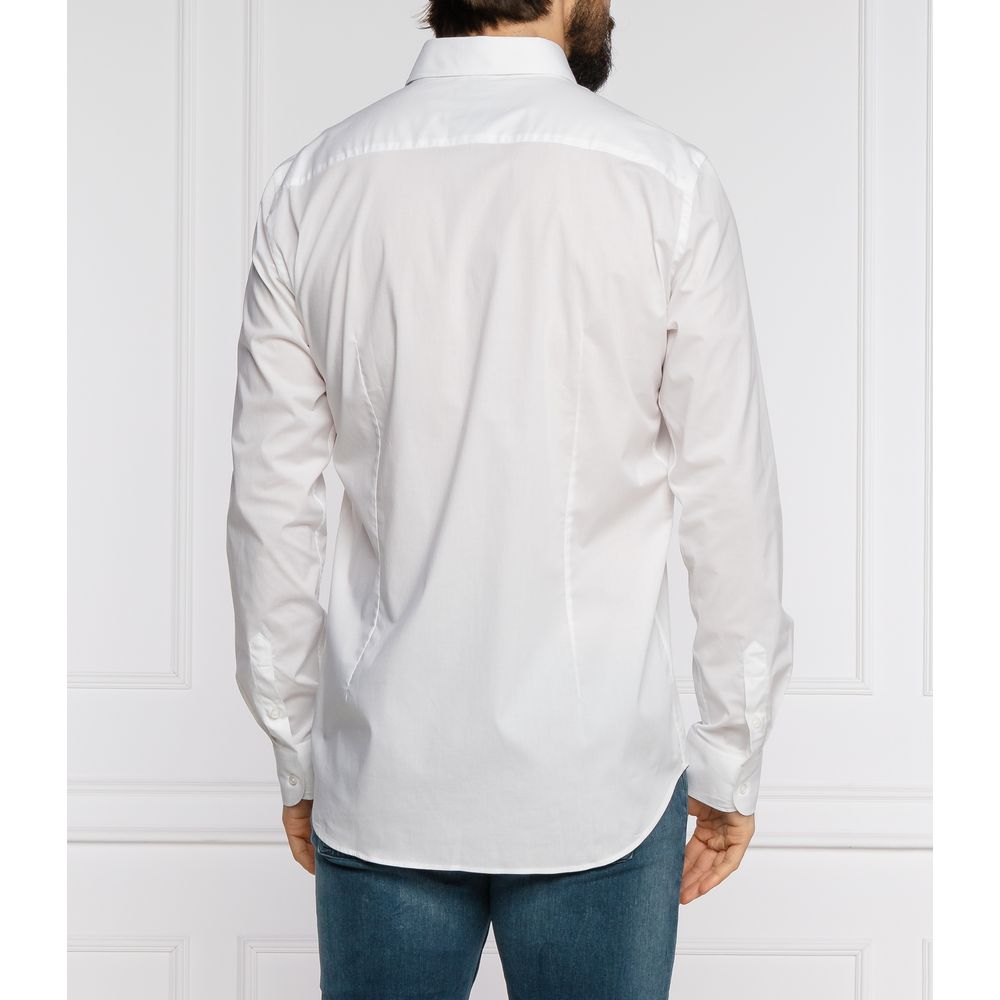 Chemise homme en coton blanc, coupe slim, Aeronautica Militare.