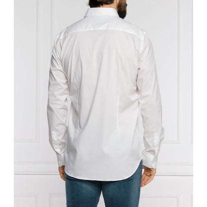 Chemise homme en coton blanc, coupe slim, Aeronautica Militare.