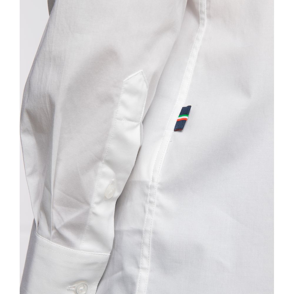 Chemise homme en coton blanc, coupe slim, Aeronautica Militare.