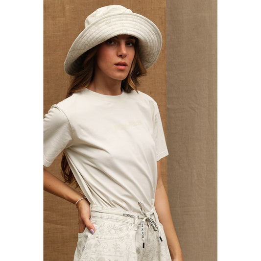 T-shirt blanc en coton pour femme Don The Fuller