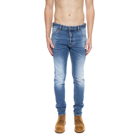 Dsquared² Blauwe katoenen jeans voor heren met een verweerd uiterlijk