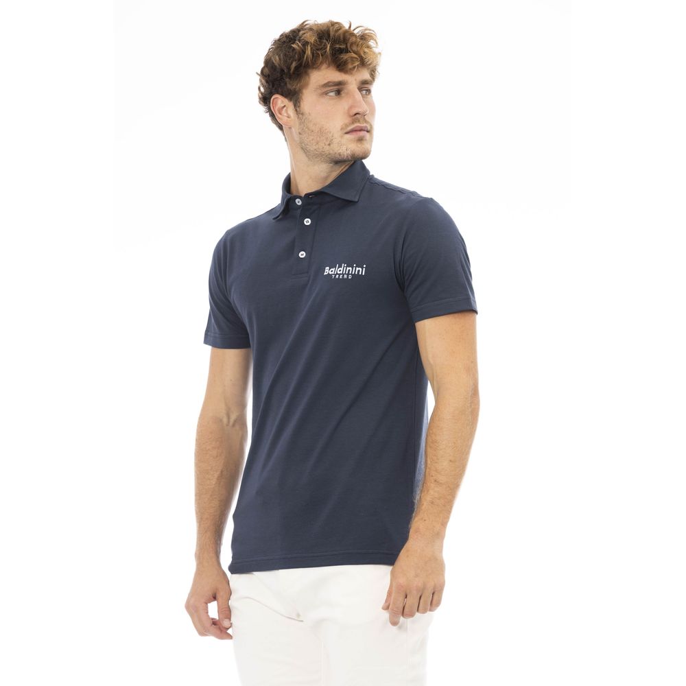 Polo homme en coton bleu Baldinini Trend