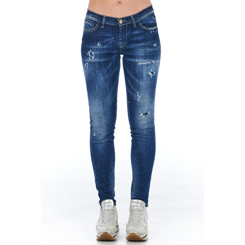 Frankie Morello Jeans Femme Skinny Bleu en Coton - W26