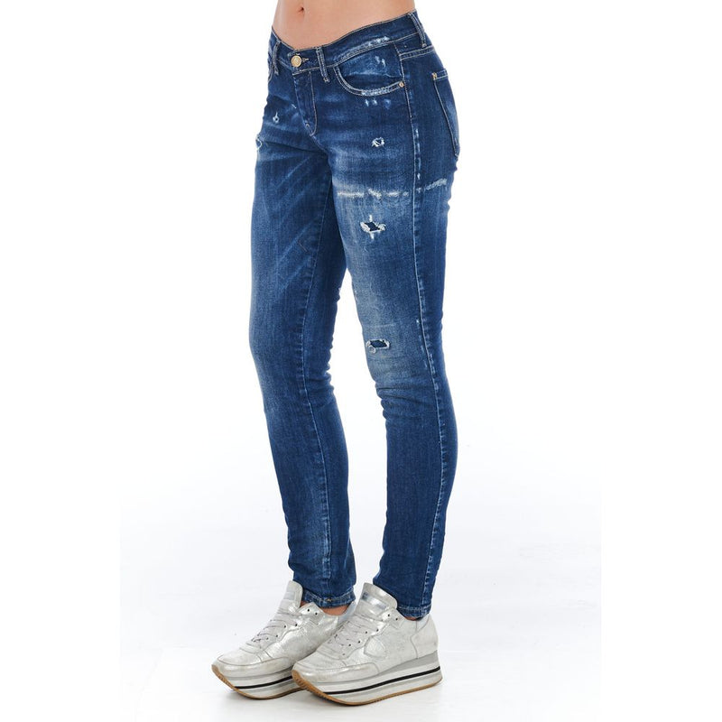 Frankie Morello Jeans Femme Skinny Bleu en Coton - W26