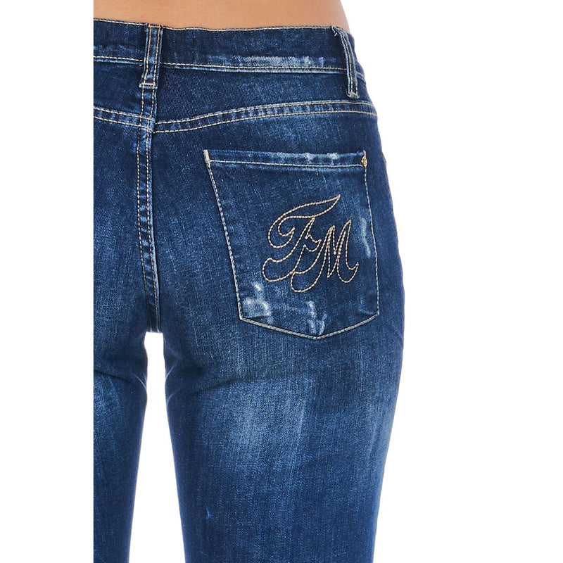 Frankie Morello Jeans Femme Skinny Bleu en Coton - W26