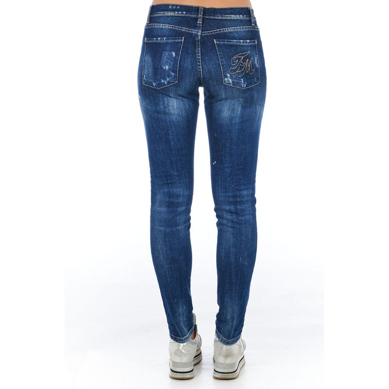 Frankie Morello Jeans Femme Skinny Bleu en Coton - W26