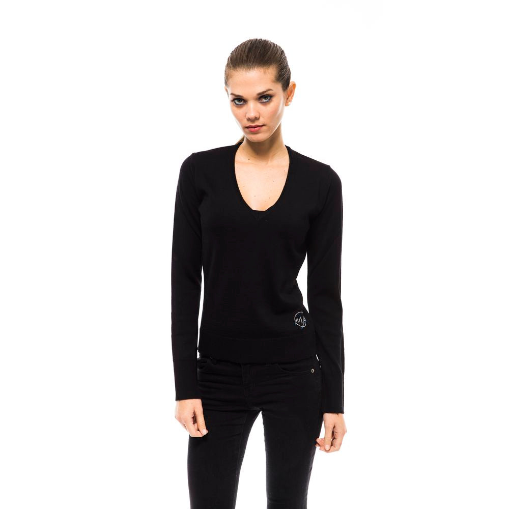Pull en laine noir Montana Blu pour femme