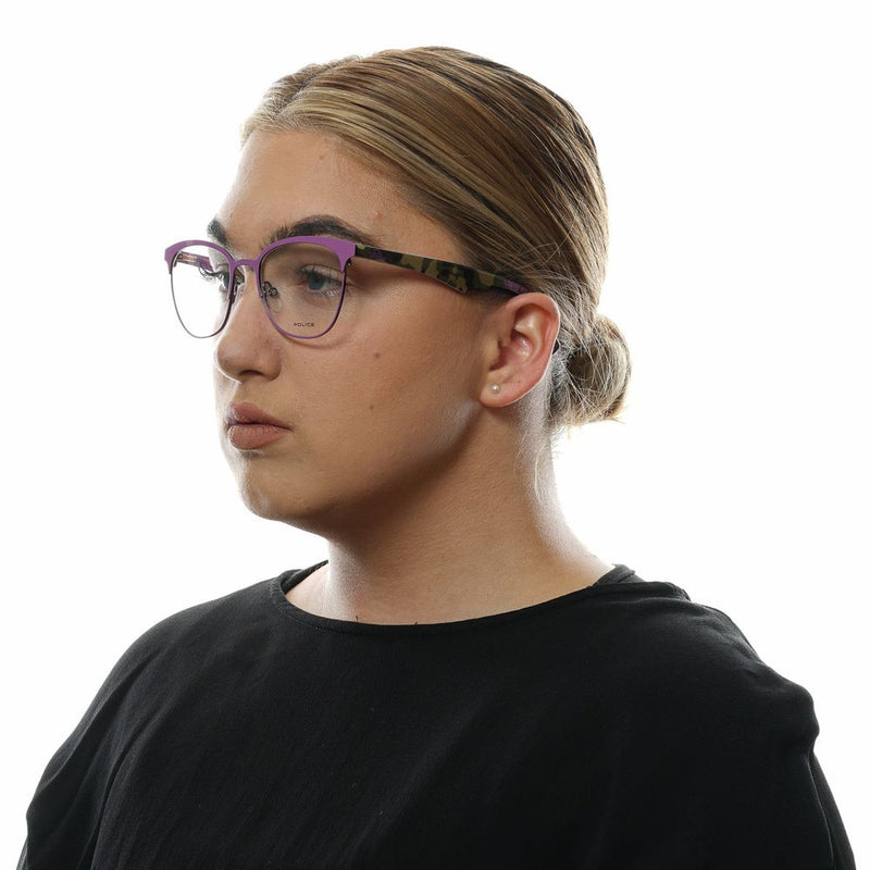 Monture de lunettes violette pour femme, style policier