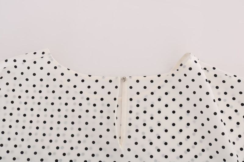 T-shirt Dolce &amp; Gabbana en soie blanche à pois